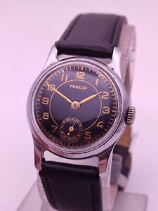 Original Mechanical Watch POBEDA Soviet Vintage Wristwatch USSR RARE Men's