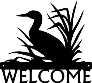 Loon in Grass Bird Welcome Sign  - Made in America - Outdoor Decor - Picture 1 of 4