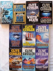 12 PBs CLIVE CUSSLER 1st 12 in NUMA/Kurt Austin PHARAOH'S SECRET++ Nice Copies! - Picture 1 of 2