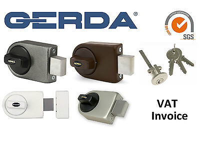 Gerda High Quality Surface Mounted Door Lock 3 Keys 4 Colours ZN100 • 22.97£