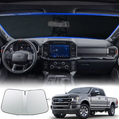 Compatível com 17-24 Ford Super Duty F250 F350 F450 F550 para-brisa capa de viseira para-brisa - Imagem 1 de 4