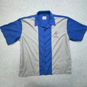David Carey Shirt Men's 3XL XXXL Blue Grey Camaro Logo Button Lounge Bowling - Picture 1 of 12