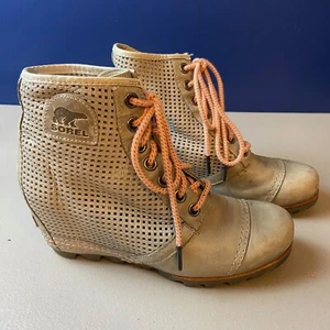 SOREL 1964 Premium Wedge Women's 10 Lace Up Leather Boot MSRP $230 - Picture 1 of 5