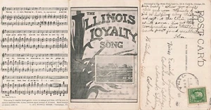 LP71 Illinois University Loyalty Song Trifold 1910 Postkarte - Bild 1 von 3