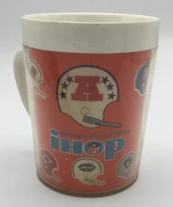 VINTAGE 1970’s IHOP THERMO-SERV AFC NFL FOOTBALL PLASTIC MUG COFFEE CUP USA 12oz - Picture 1 of 5