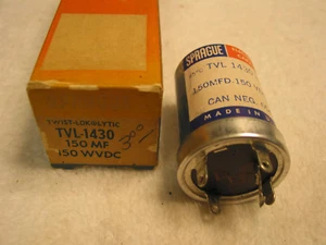 NOS getestet Sprague 150uF@ 150VDC TVL-1430 Twist-Lok Elektrolytkondensator - Bild 1 von 1