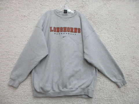 VINTAGE Nike Texas Longhorns Sweater 3XL XXXL Gray Pullover Basketball Team Mens Cover