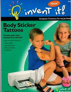 Invent It! Body Sticker Tattoos For Inkjet Printers | Kids Parties, Family Fun! - Picture 1 of 2