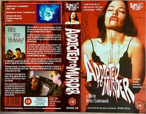 1995 Addicted To Murder Screen Edge Movie VHS Sleeve sov shot on video clam - Imagen 1 de 2