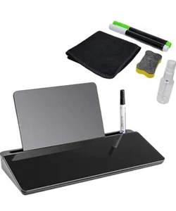 Black Desktop Whiteboard Wet/Dry Erase With Eraser And Liquid Chalk Marker-New - Picture 1 of 8