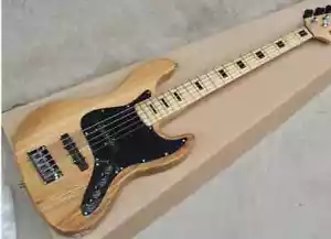 Nuevo Bajo Eléctrico Madera Cruda Natural Jazz 5 Cuerdas Diapasón de Arce Pastillas Activas - Imagen 1 de 3