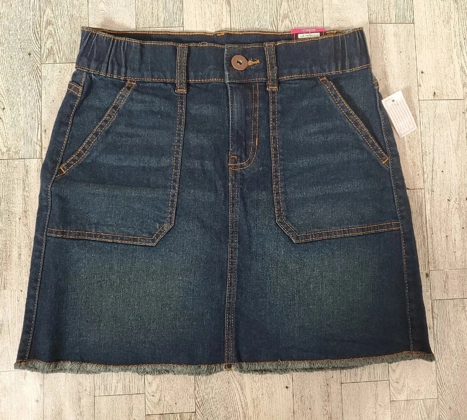 Juniors Size 2xl 19 Dark Blue High Rise Denim Skirt Jean No Boundaries Short