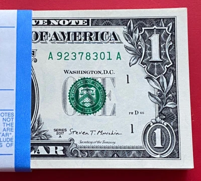 NEW 2017A $1 DOLLAR BILL ( BOSTON A ) UNCIRCULATED - Image 1 of 3