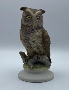 Vintage Lefton Owl Hand Painted Figurine Porcelain Bisque Japan KW866 6" - Picture 1 of 11
