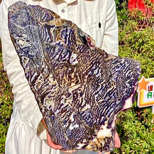 Piedra cebra natural de 9,25 lb y fluorita púrpura rebanada de cristal de cuarzo - Imagen 1 de 12