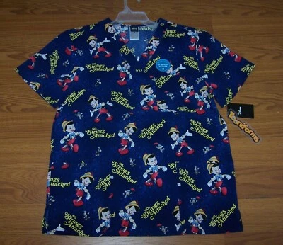 Size M Mens Pinocchio Nursing Scrubs Top Shirt Uniform - Image 1 of 4