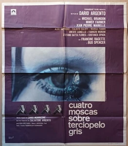 Four Flies on Grey Velvet ORIGINAL '72 Spanish POSTER Dario Argento Giallo - Picture 1 of 6