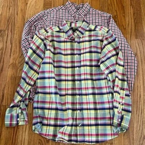 Cremieux Classics Preppy Plaid Bundle 2 mens button down dress shirt size large - Picture 1 of 16