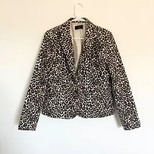 J.Crew Leopard Print Blazer Jacket Animal Print Career Office Size 6 - Picture 1 of 8