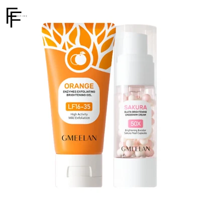 2 Tube GMEELAN Orange Enzymes Exfoliated Gel 50g+Sakura Brightening Underarm 30g - Image 1 of 4