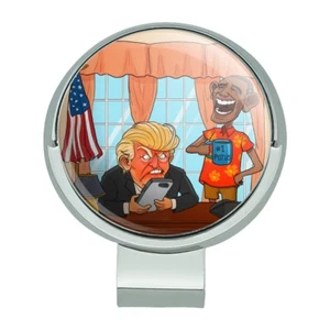 Obama Laughing at Trump Funny President Golf Hat Clip With Magnetic Ball Marker - Picture 1 of 6