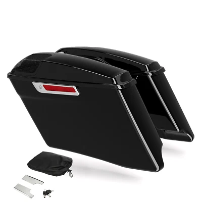 4" Stretched Extended Hard Saddlebags For Harley Touring CVO Street Glide 14-24 - Изображение 1 из 4