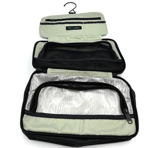 Hanging Toiletry Cosmetic Bag for Travel Black Fabric by Moss Maritime - Picture 1 of 5