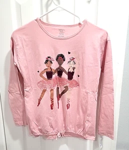 Neu mit Etikett Carter's Kinder Mädchen Größe 12 rosa langärmeliges T-Shirt 3 Mädchen tanzen - Bild 1 von 7