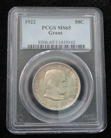 1922 Grant Commemorative Silver Half Dollar  * PCGS Graded MS65 Cover