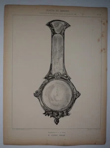 ALBERT SINGER Glaces Miroirs EMILE THEZARD Gravure ART NOUVEAU Horloge 1902 - Bild 1 von 1