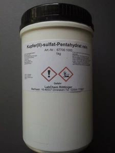 Kupfersulfat Kupfer(II)-sulfat-Pentahydrat Kupfervitriol 1kg - Bild 1 von 1