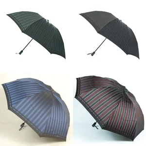 Makita Shoten Men's Mini Folding Umbrella "Tie" Stripe Solid Made in Japan - Picture 1 of 26