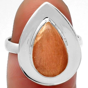 Natürlicher Pfirsich Mondstein 925 Sterling Silber Ring Gr.7 Schmuck R-1082 - Bild 1 von 5