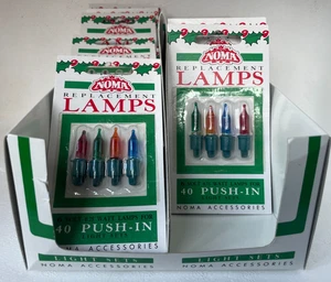1 pack  4 NOS NEW vtg noma 0244 xmas christmas tree fairy light push bulbs 6V - Picture 1 of 2