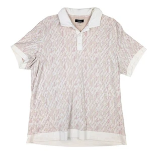 Polo uomo Alfani elasticizzata avorio pesca stampa geometrica 1/4 bottone manica S taglia XL - Foto 1 di 6