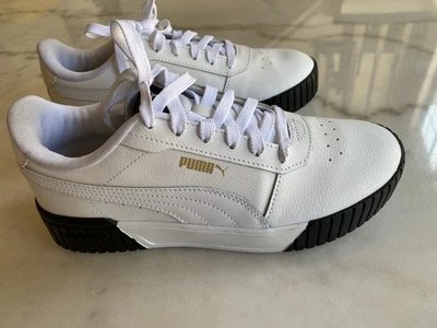 PUMA Shoes Womens 9 Carina Casual Sneakers White Leather Low Lace Up 370325-15 - Image 1 of 4