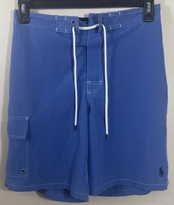 Pantalones cortos de natación vintage Polo Ralph Lauren para hombre forrados de malla talla pequeña azul - Imagen 1 de 9