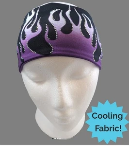 Purple Flames with Rhinestones Headband - Made in the USA HW105R - Picture 1 of 1