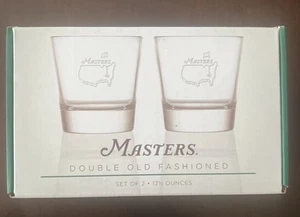 Juego de 2 vasos dobles de cristal italiano Masters 2025 bandera de 12,5 oz - Imagen 1 de 4