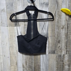 Crop top nero girocollo Love Culture - Foto 1 di 4