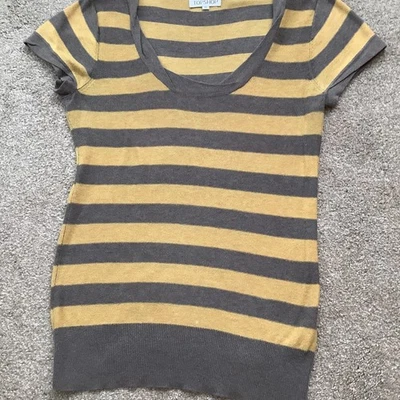 Vintage Topshop Short Sleeved Stripe Jumper Size 10 - Image 1 of 2