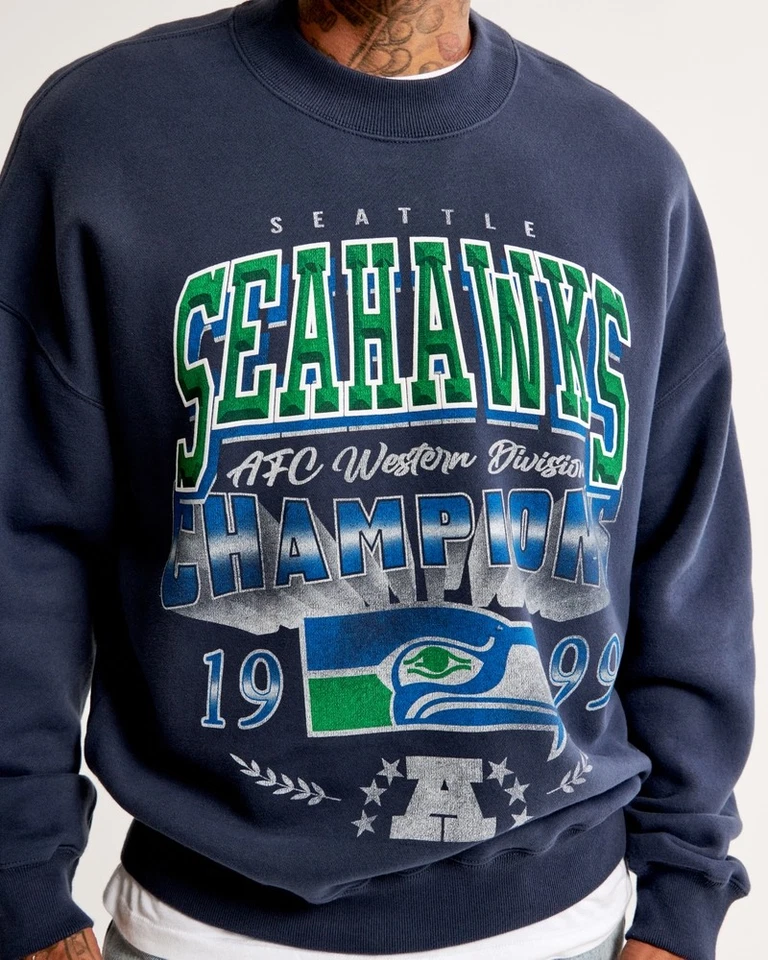 Seattle Seahawks NFL Football Team Navy Sweatshirt Unisex shirt vtg HN0056 - Image 1 of 1