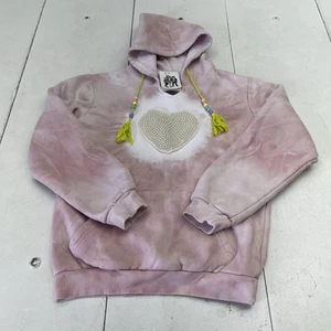 Lola And The Boys Pink Tie Dye Candy Heart Embellished Hoodie Youth Girls Small - Picture 1 of 8