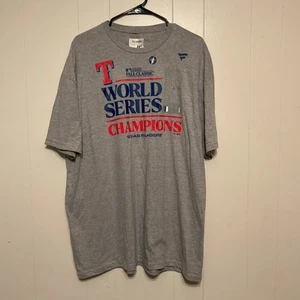2023 World Series Champions Texas Rangers Fanatics Brand Shirt 2xl Gray Baseball - Picture 1 of 3