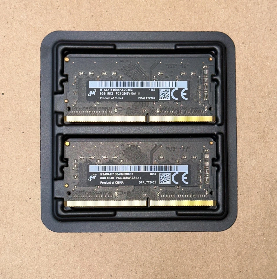 Kit de memoria Micron 16 GB (2X8 GB) DDR4 SODIMM PC4-21300 2666 MHZ Foto 1 de 1