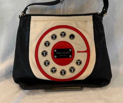 Kate Spade Call Me Hayden Crossbody Retro Black Telephone Dial Handbag Purse Bag - Image 1 of 4