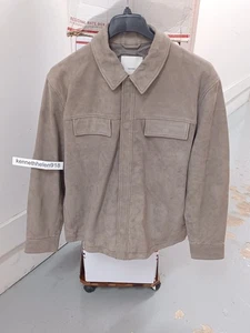 CALVIN KLEIN HEMDJACKE AUS GENARBTEM LEDER MIT SCHAFFVELOURSLEDER MOREL HERREN GRÖSSE LARGE - Bild 1 von 19