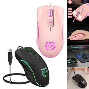 Wired Gaming LED RGB Backlit Mute PC Laptop 2400DPI Optical - Picture 1 of 15