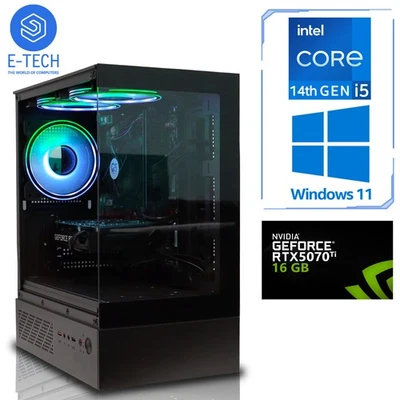 RTX 5070 Ti Gaming PC | Intel i5-14500 | 64GB RAM | 4TB M.2 SSD | Win 11 | Wi-Fi - Image 1 of 4
