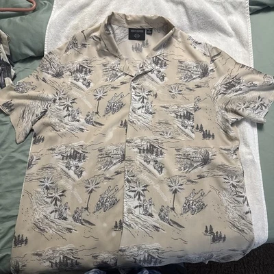 Camisa Harley Davidson Para Hombre XL Motocicleta Hawaiana Aloha Palmeras Rayón Surf Foto 1 de 3